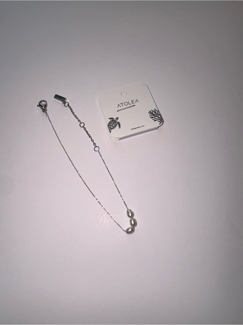 Atolea silver + pearl waterproof bracelet